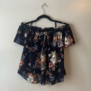 Dark blue off the shoulder top